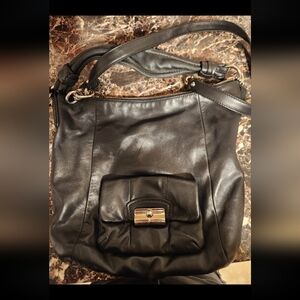Coach  Shoulder Bag Black Leather Large